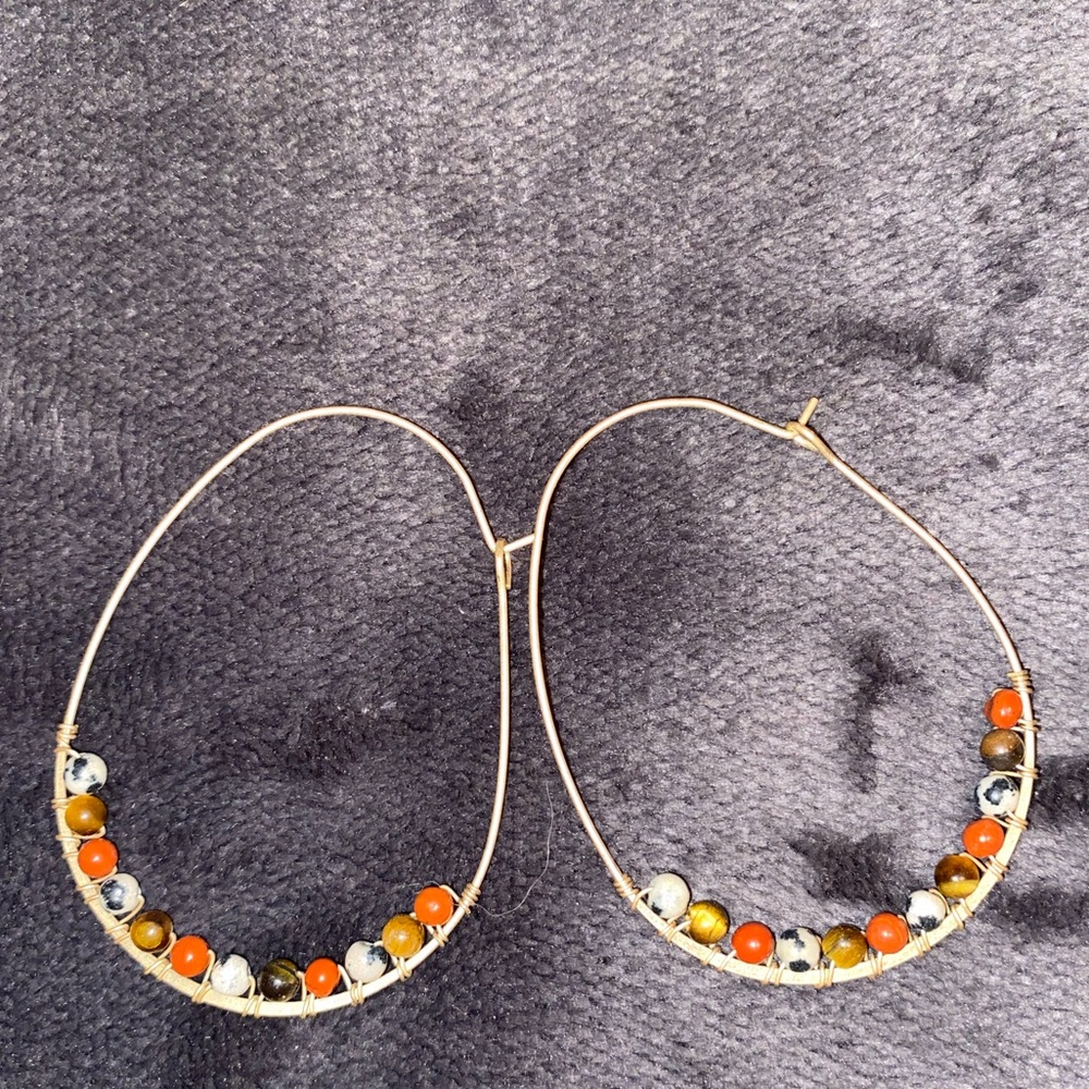 Gemstone Francesca’s Hoop Gold Earrings